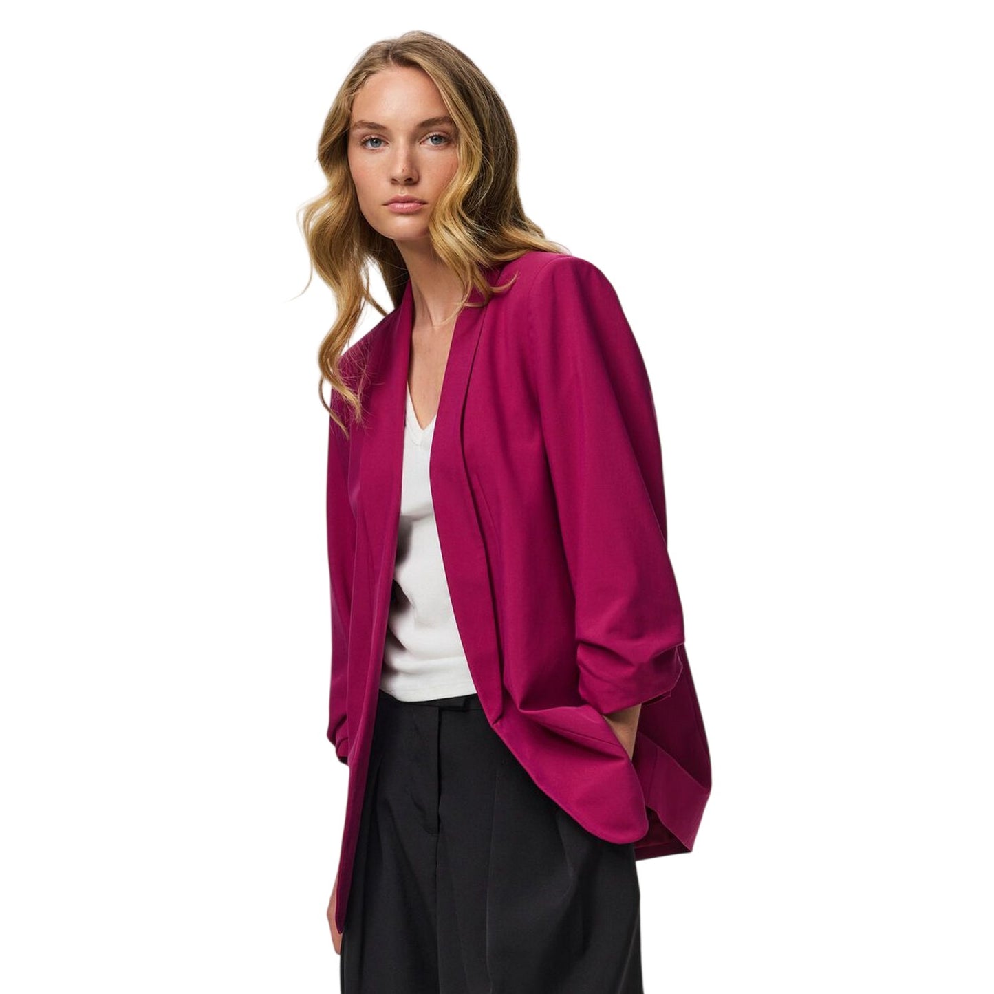 Festival Fuchsia - Lifestyle - Pieces Womens-Ladies 3-4 Sleeve Blazer