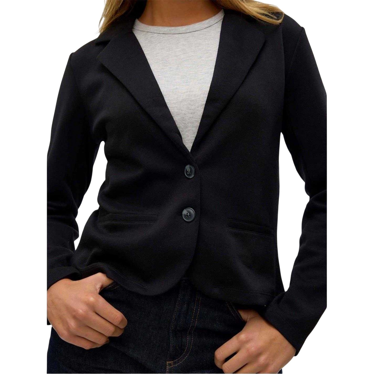 Black - Side - Vero Moda Womens-Ladies Lapel Collar Blazer