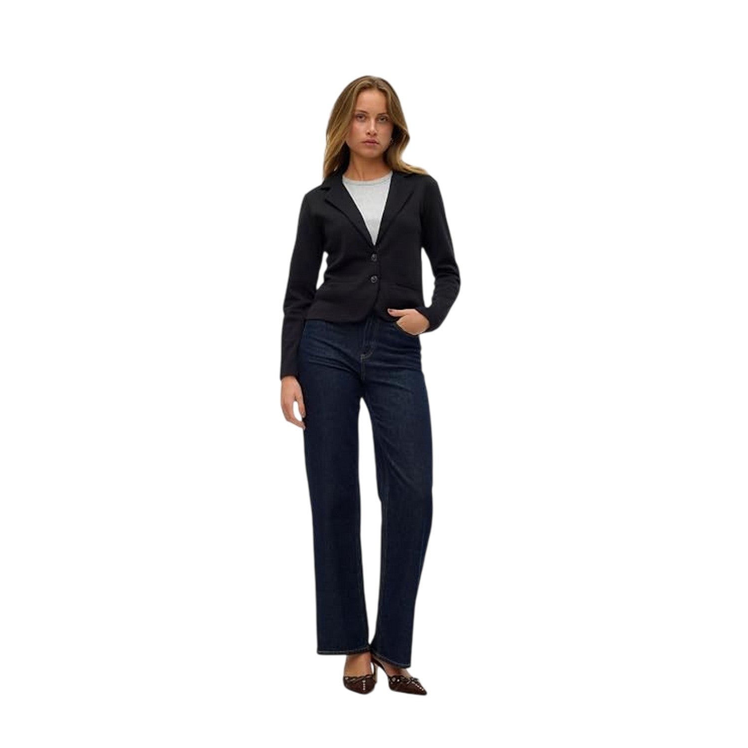 Black - Lifestyle - Vero Moda Womens-Ladies Lapel Collar Blazer