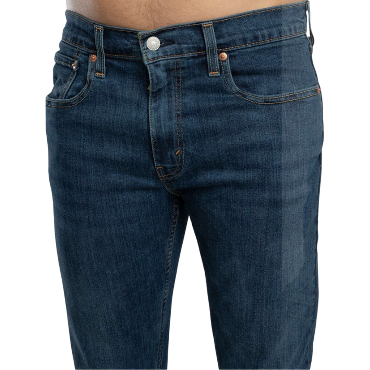 Denim - Side - Levis Mens 502 Cotton Blend Slim Jeans