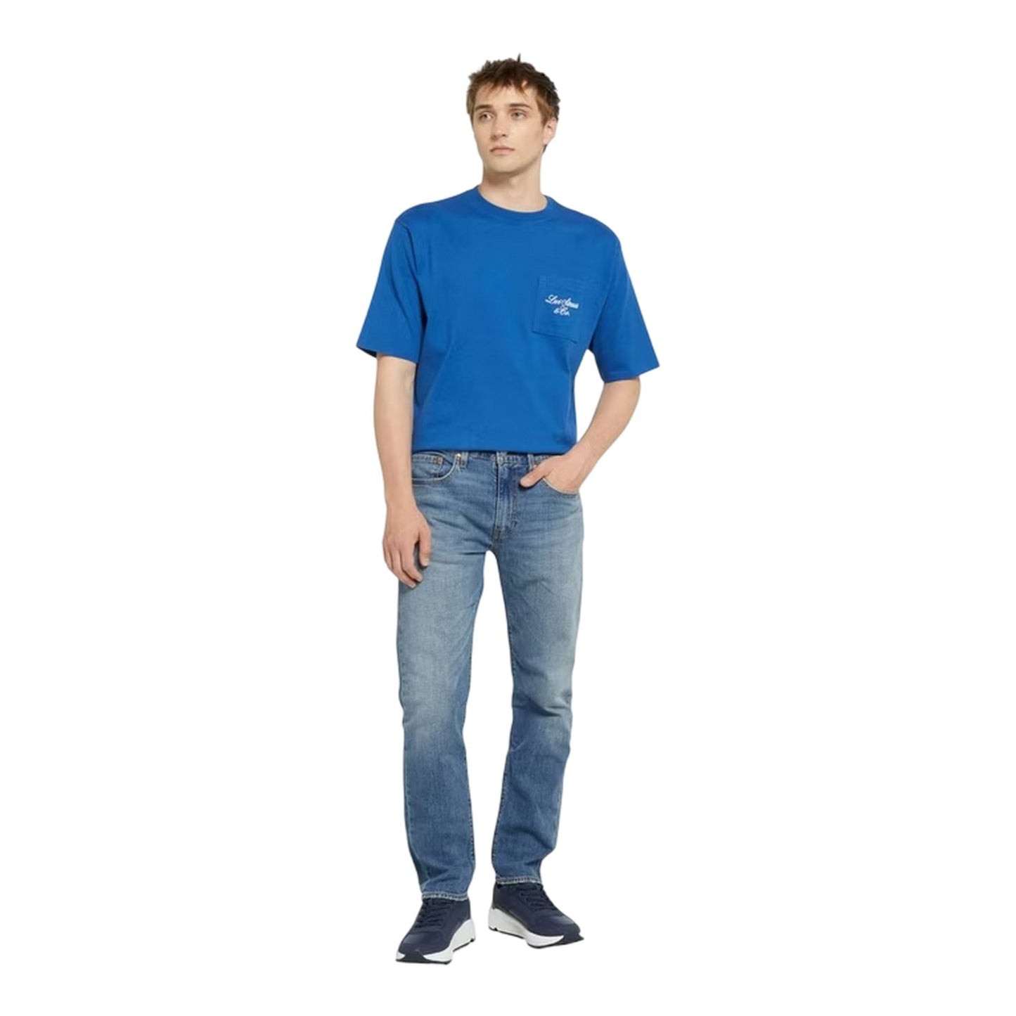 New Blue - Front - Levis Mens 502 Cotton Blend Slim Jeans