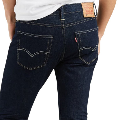 Blue - Side - Levis Mens 502 Cotton Blend Slim Jeans