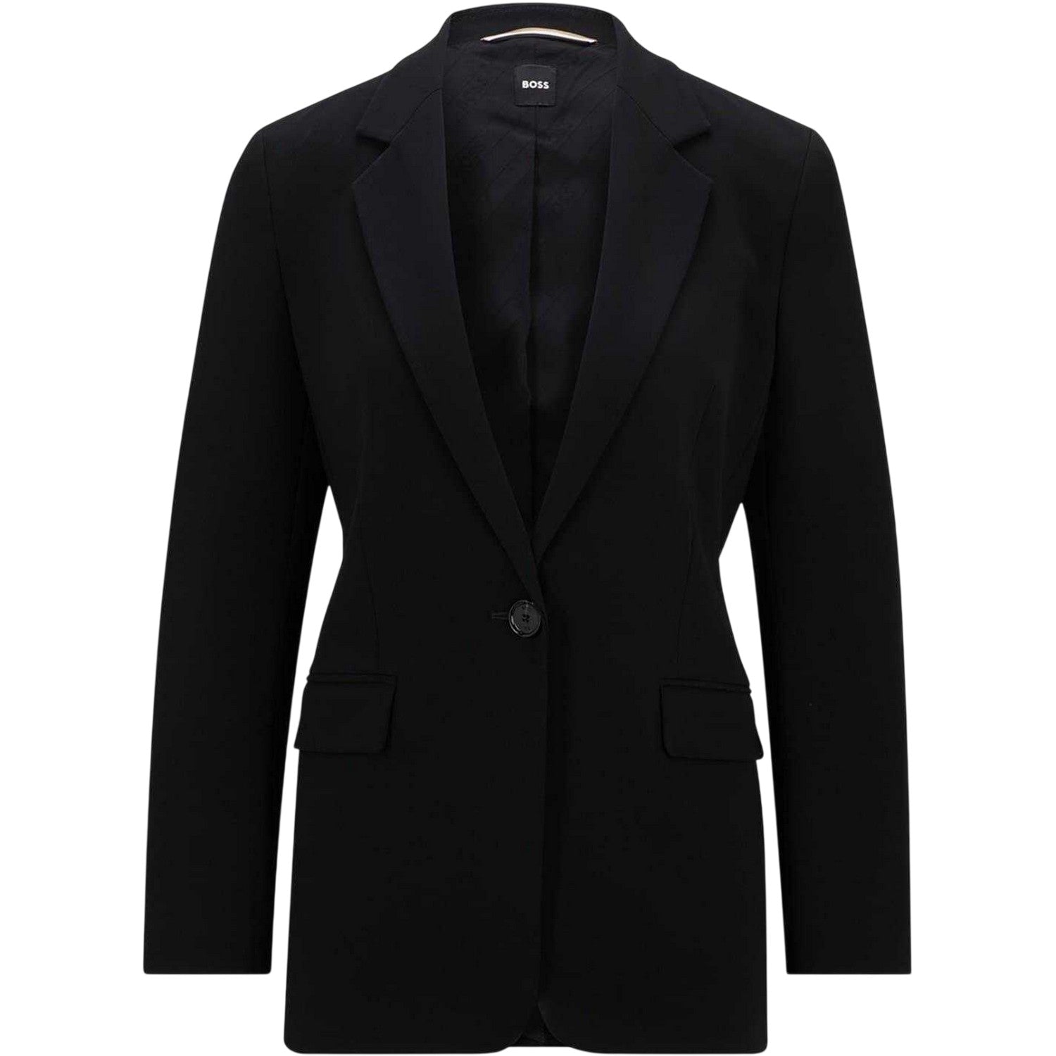 Black - Front - Boss Womens-Ladies Jexotta Flap Pocket Formal Blazer