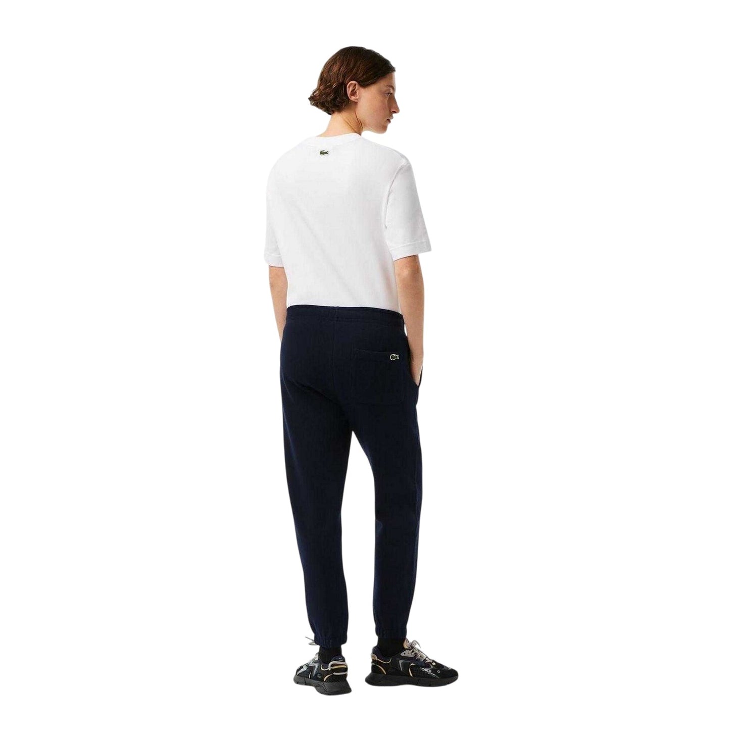 Navy Blue - Back - Lacoste Womens-Ladies Woven Relaxed Fit Joggers