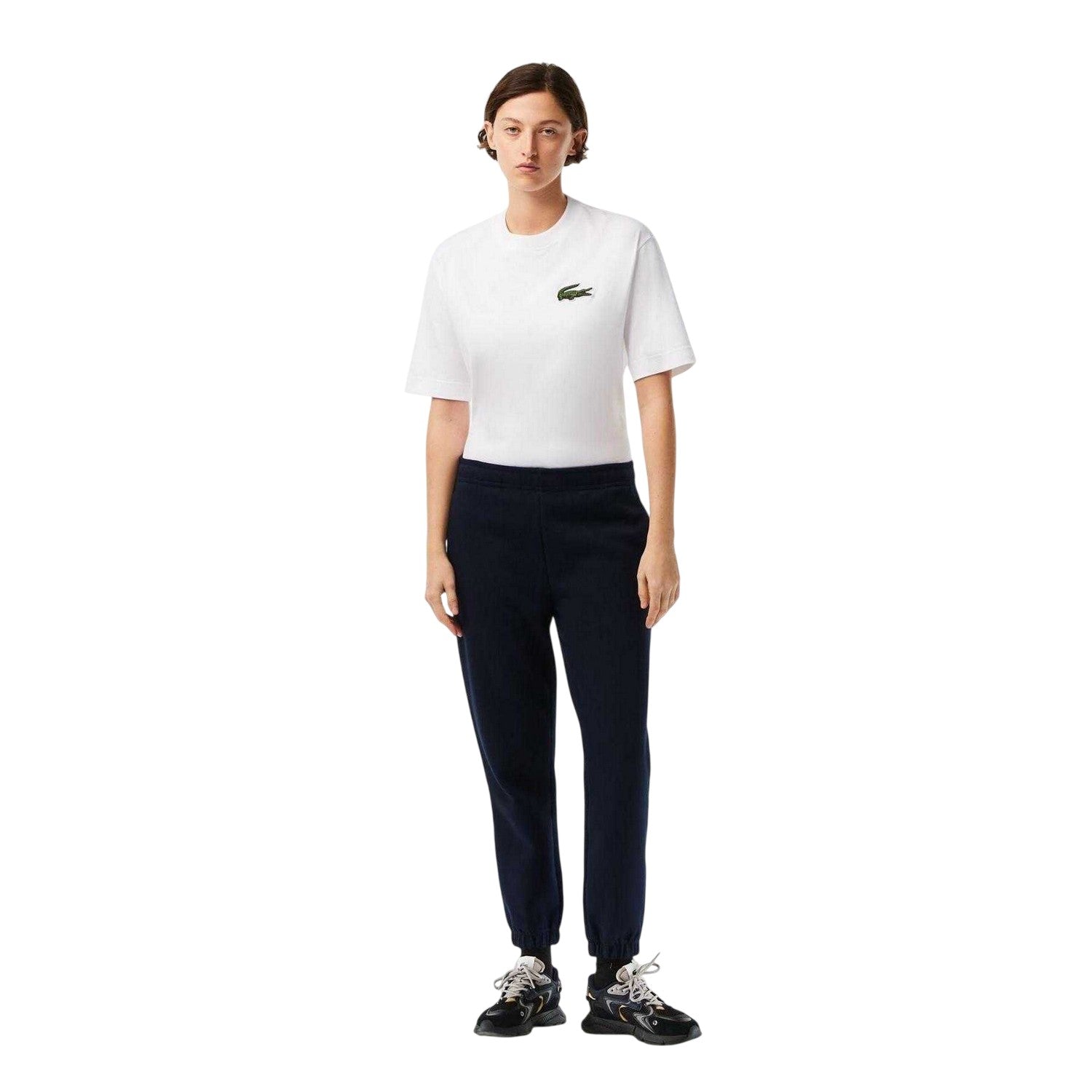 Navy Blue - Lifestyle - Lacoste Womens-Ladies Woven Relaxed Fit Joggers