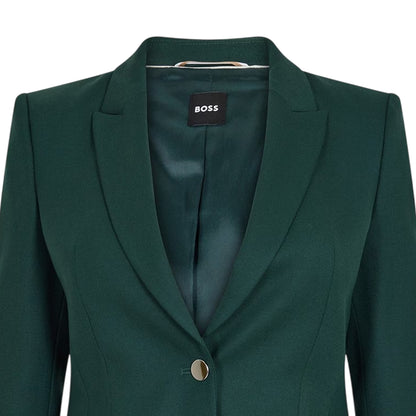 Green - Side - Boss Womens-Ladies Juicy Lara Flap Pocket Regular Blazer