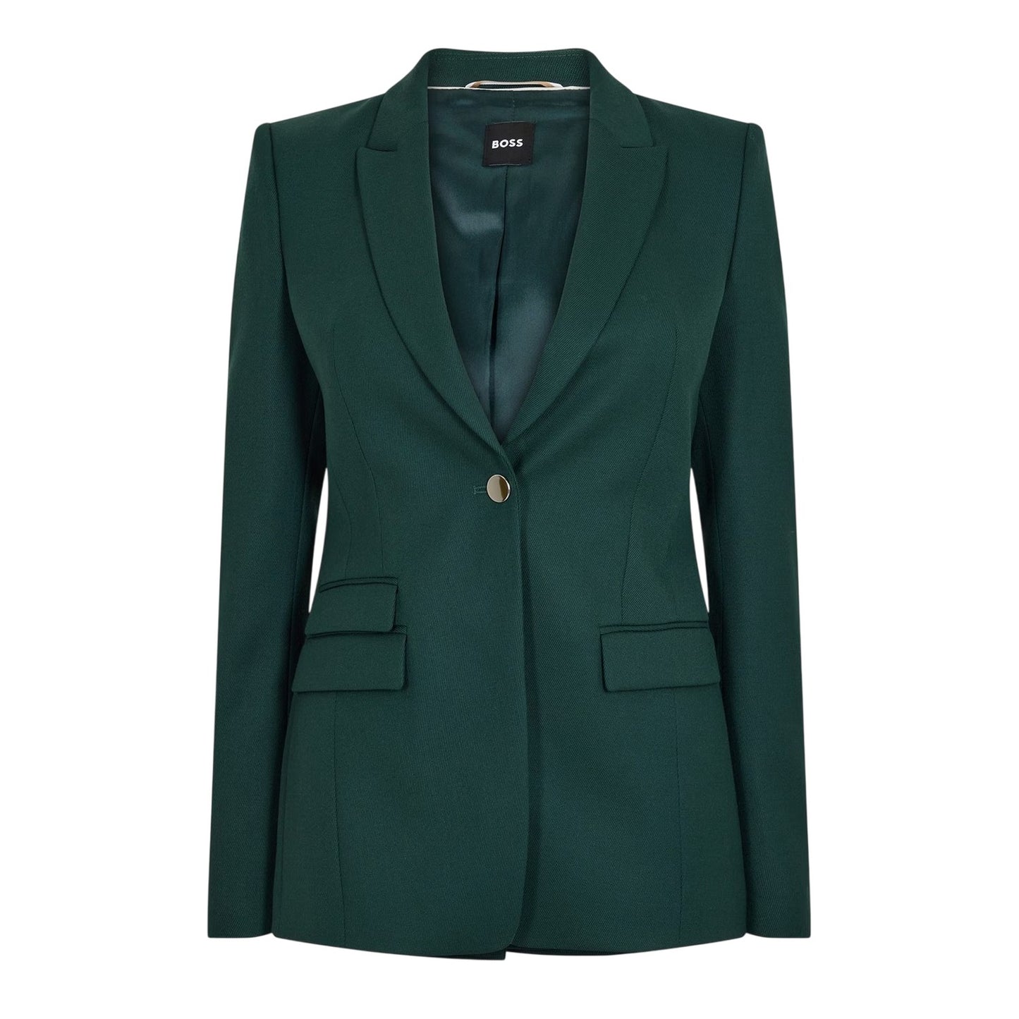 Green - Front - Boss Womens-Ladies Juicy Lara Flap Pocket Regular Blazer