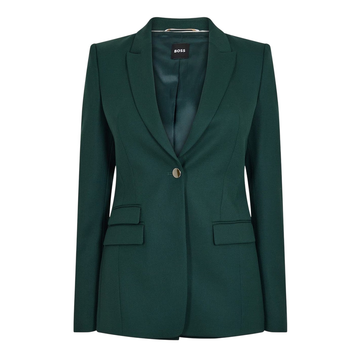 Green - Front - Boss Womens-Ladies Juicy Lara Flap Pocket Regular Blazer