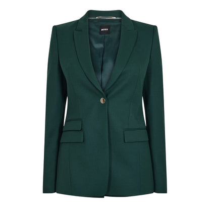 Green - Front - Boss Womens-Ladies Juicy Lara Flap Pocket Regular Blazer