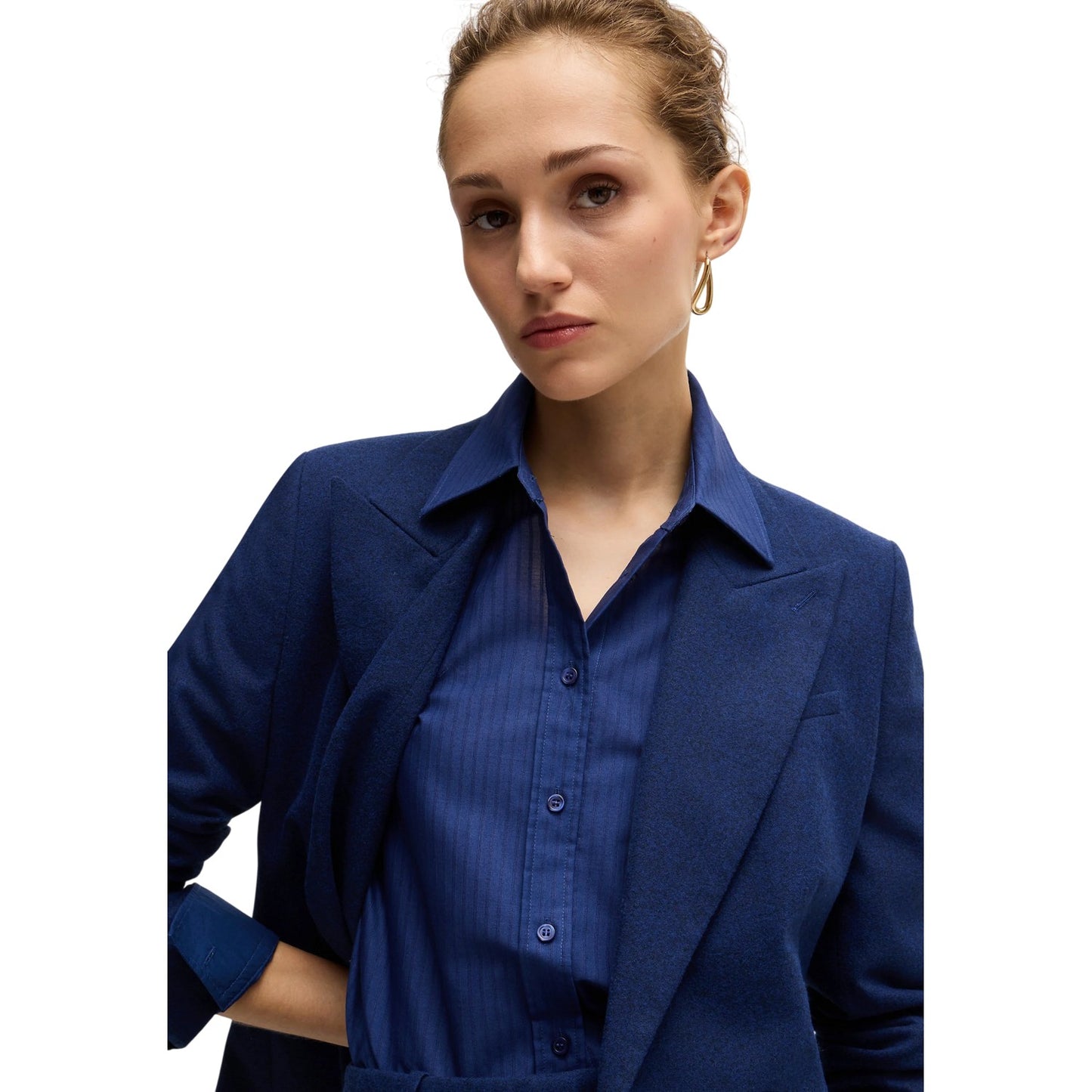Blue - Side - Boss Womens-Ladies Jia Formal Blazer