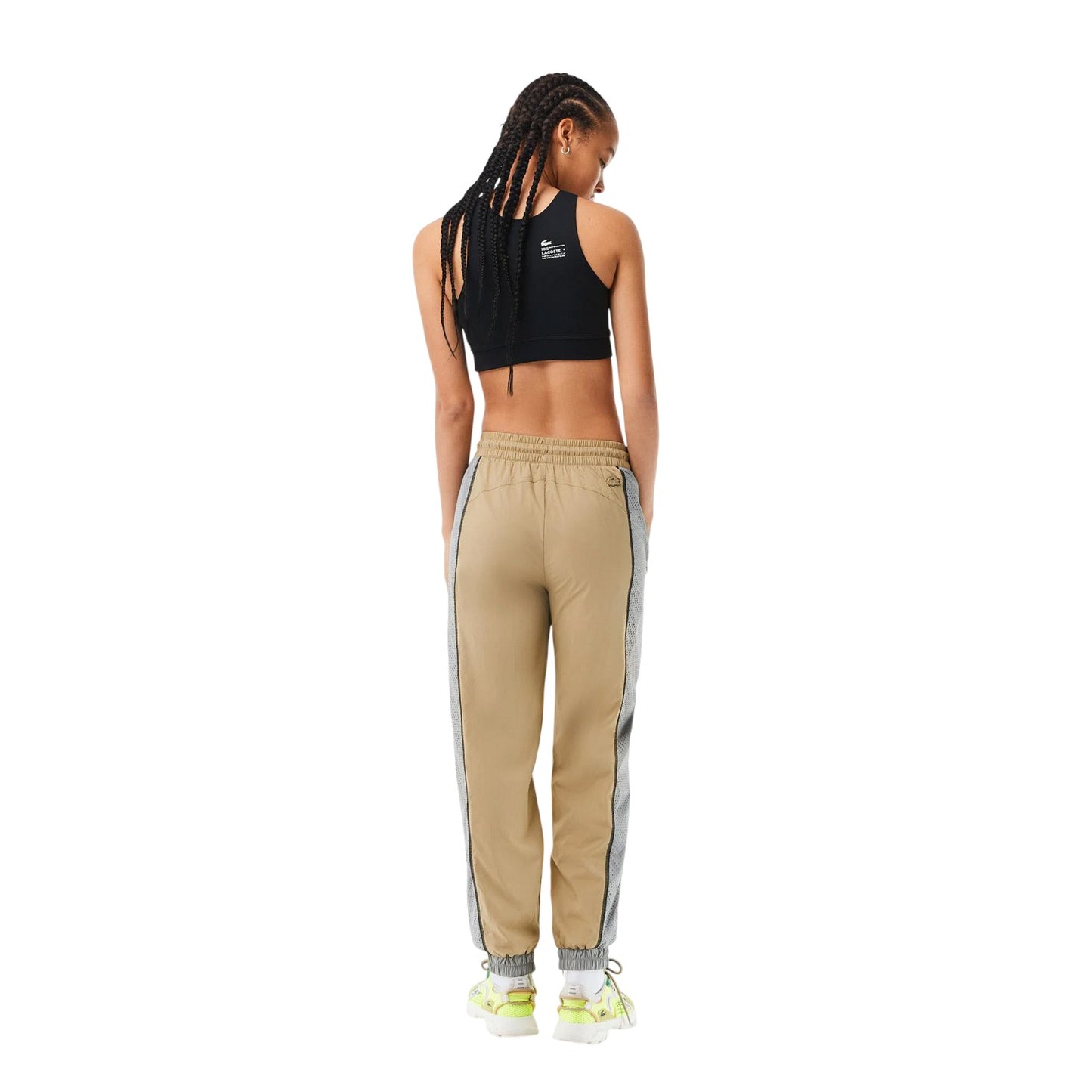 Cement - Back - Lacoste Womens-Ladies Colour Block Joggers