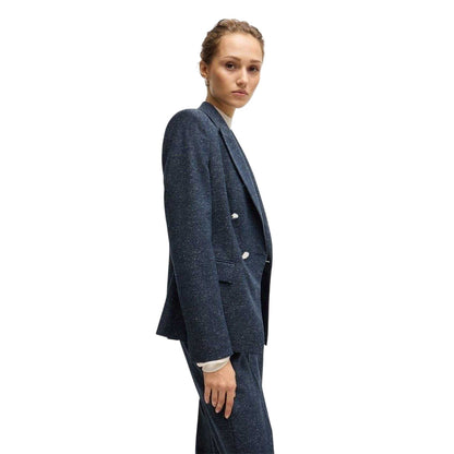 Dark Blue - Side - Boss Womens-Ladies Flecked Regular Blazer