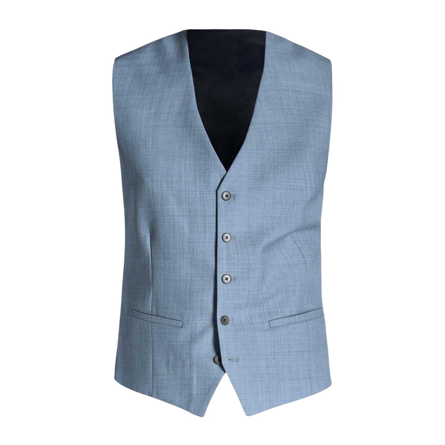 Grey - Front - Ted Baker Mens V Neck Slim Wedding Waistcoat