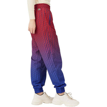 Red-Cobalt - Side - Lacoste Womens-Ladies Gradient Tracksuit Bottoms