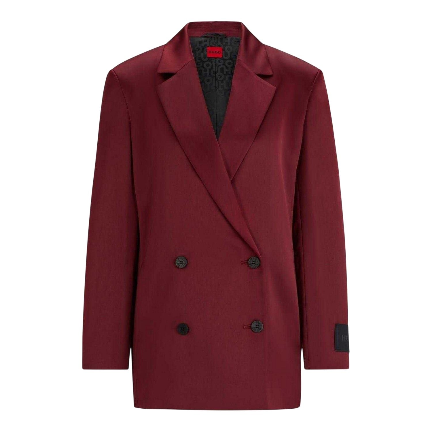 Dark Red - Front - Hugo Womens-Ladies Aboma Double-Breasted Regular Blazer