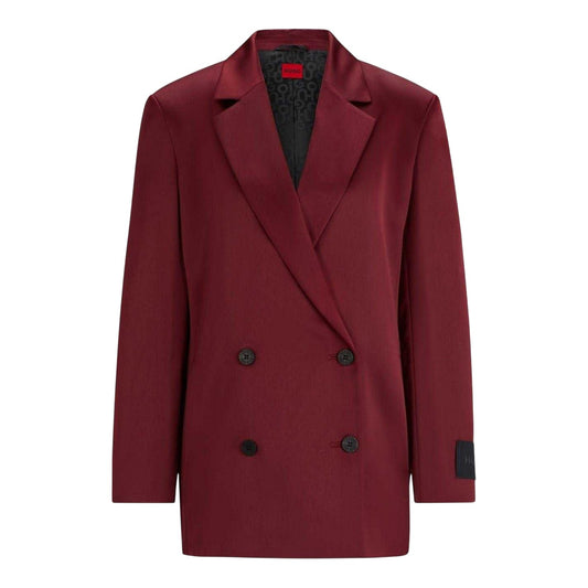 Dark Red - Front - Hugo Womens-Ladies Aboma Double-Breasted Regular Blazer