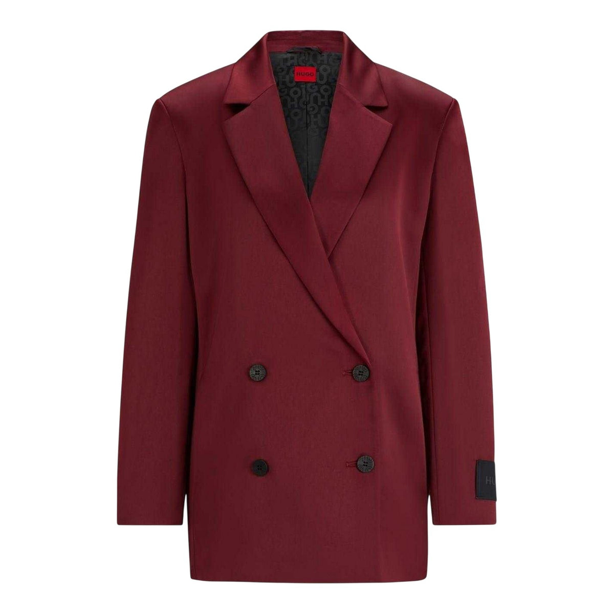 Dark Red - Front - Hugo Womens-Ladies Aboma Double-Breasted Regular Blazer