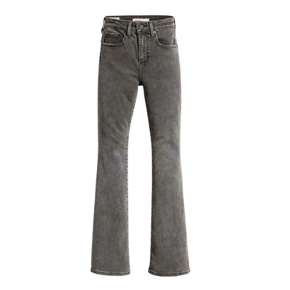 Black - Front - Levis Womens-Ladies 726 Leather Patch High Rise Jeans