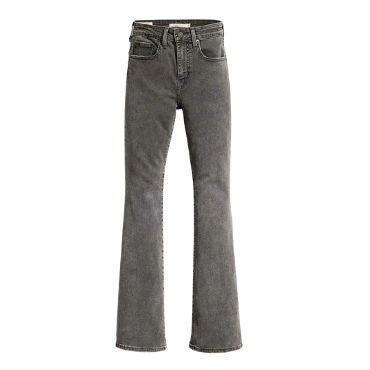 Black - Front - Levis Womens-Ladies 726 Leather Patch High Rise Jeans