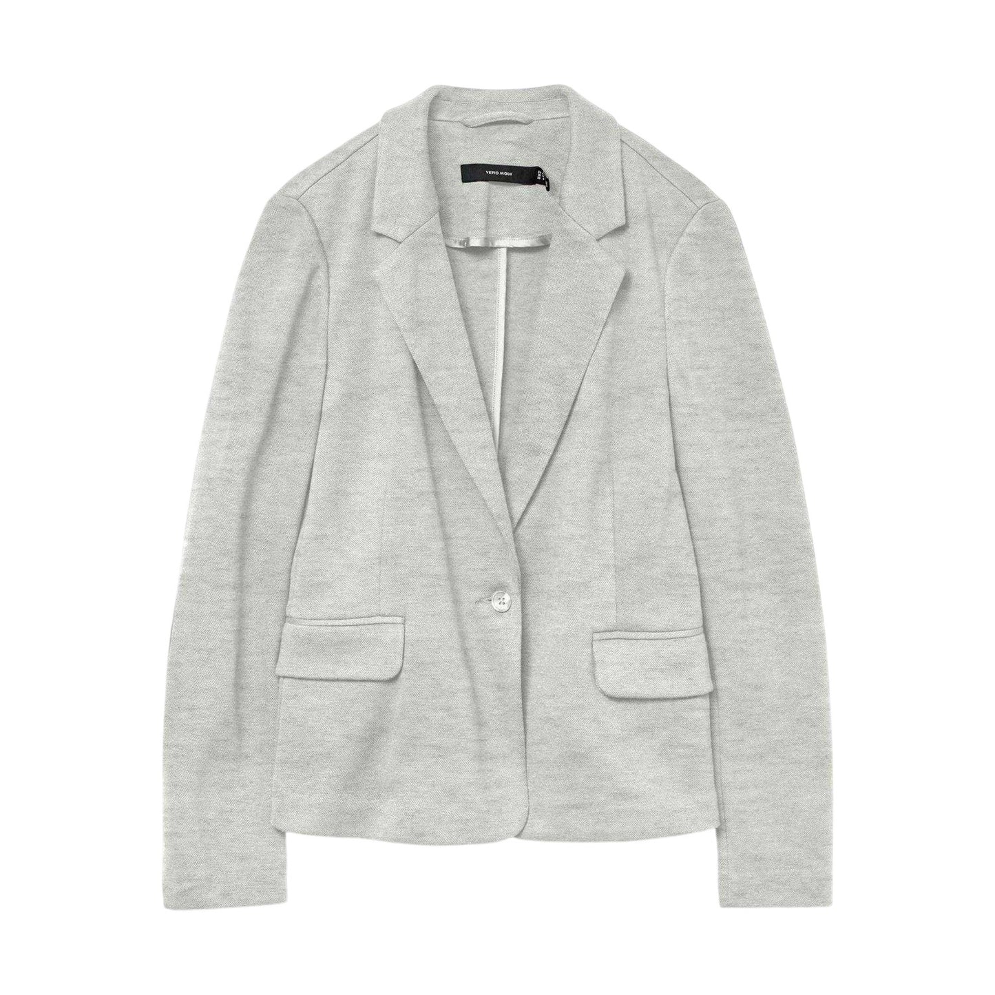 Light Grey Melange - Front - Vero Moda Womens-Ladies Julia Tailored Long-Sleeved Blazer