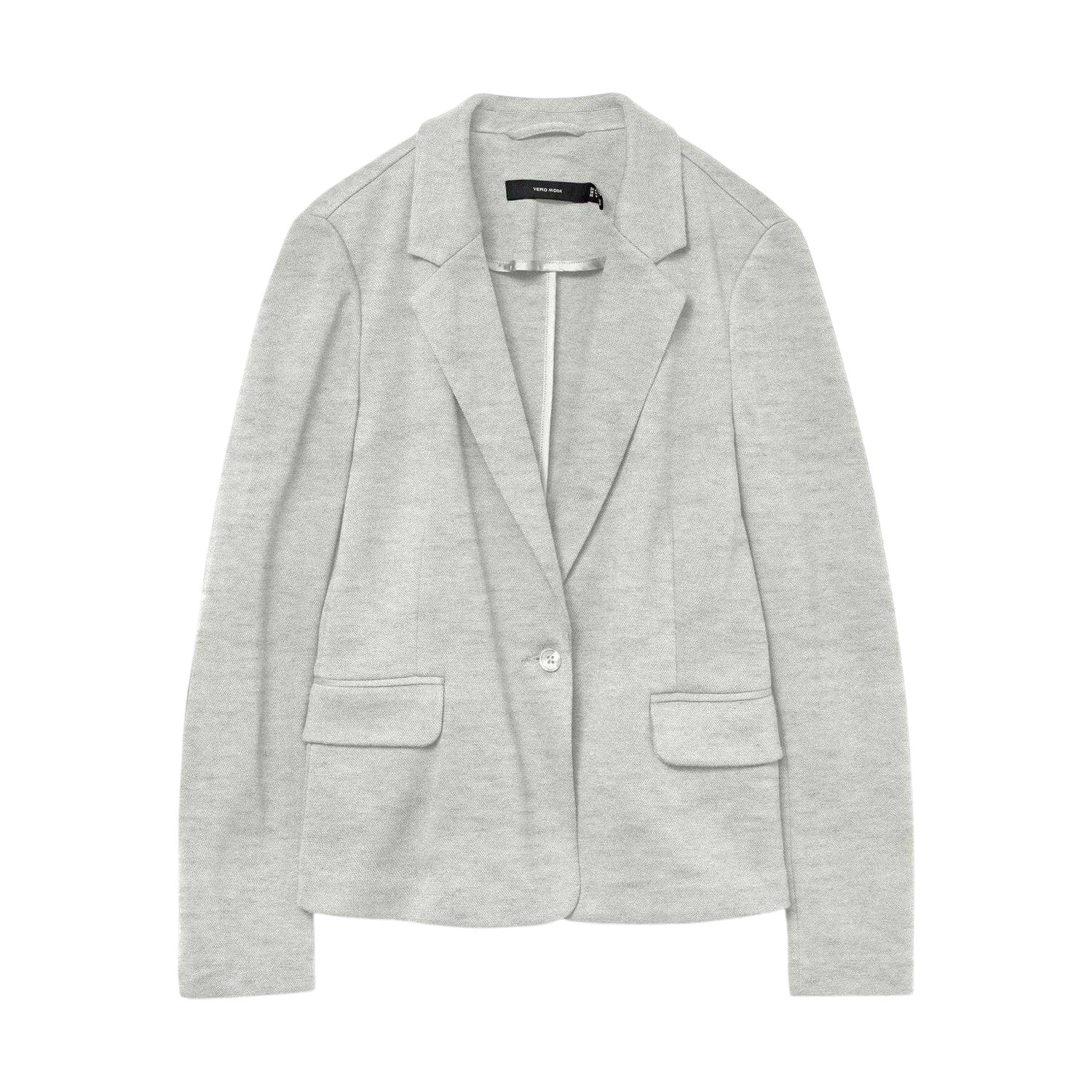 Light Grey Melange - Front - Vero Moda Womens-Ladies Julia Tailored Long-Sleeved Blazer