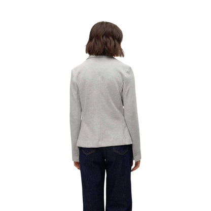 Light Grey Melange - Back - Vero Moda Womens-Ladies Julia Tailored Long-Sleeved Blazer
