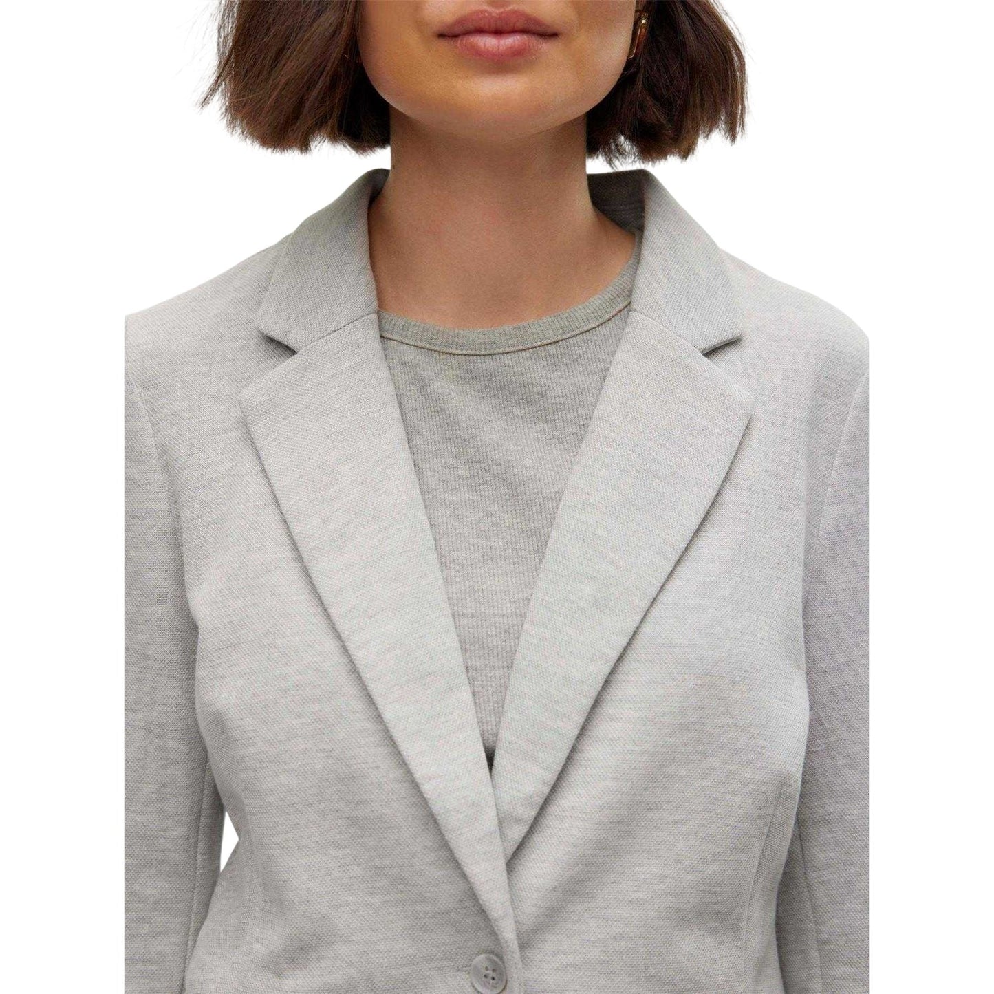 Light Grey Melange - Side - Vero Moda Womens-Ladies Julia Tailored Long-Sleeved Blazer