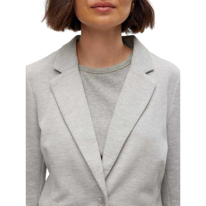 Light Grey Melange - Side - Vero Moda Womens-Ladies Julia Tailored Long-Sleeved Blazer