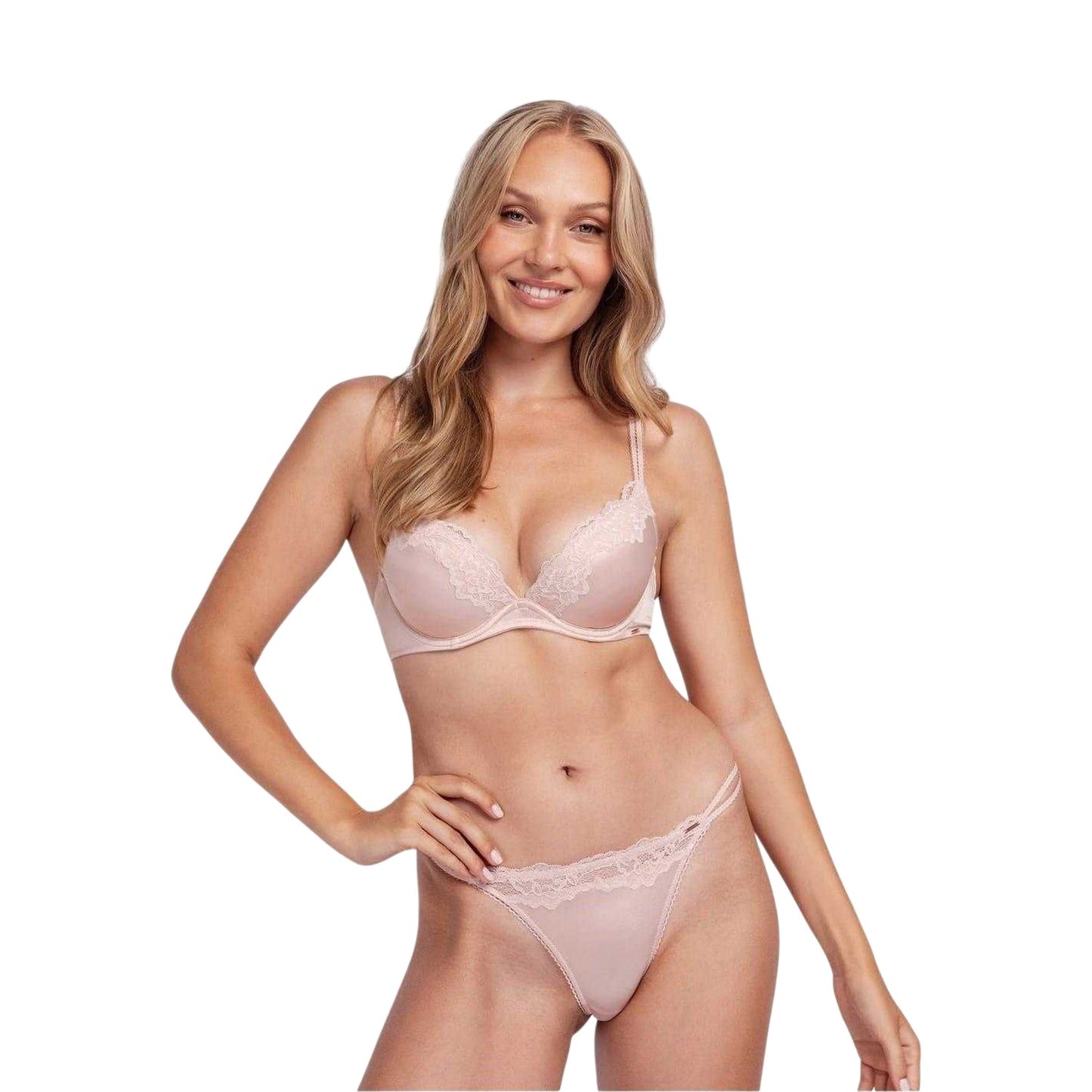 Pink - Side - Dorina Womens-Ladies Origins Plunge Bra