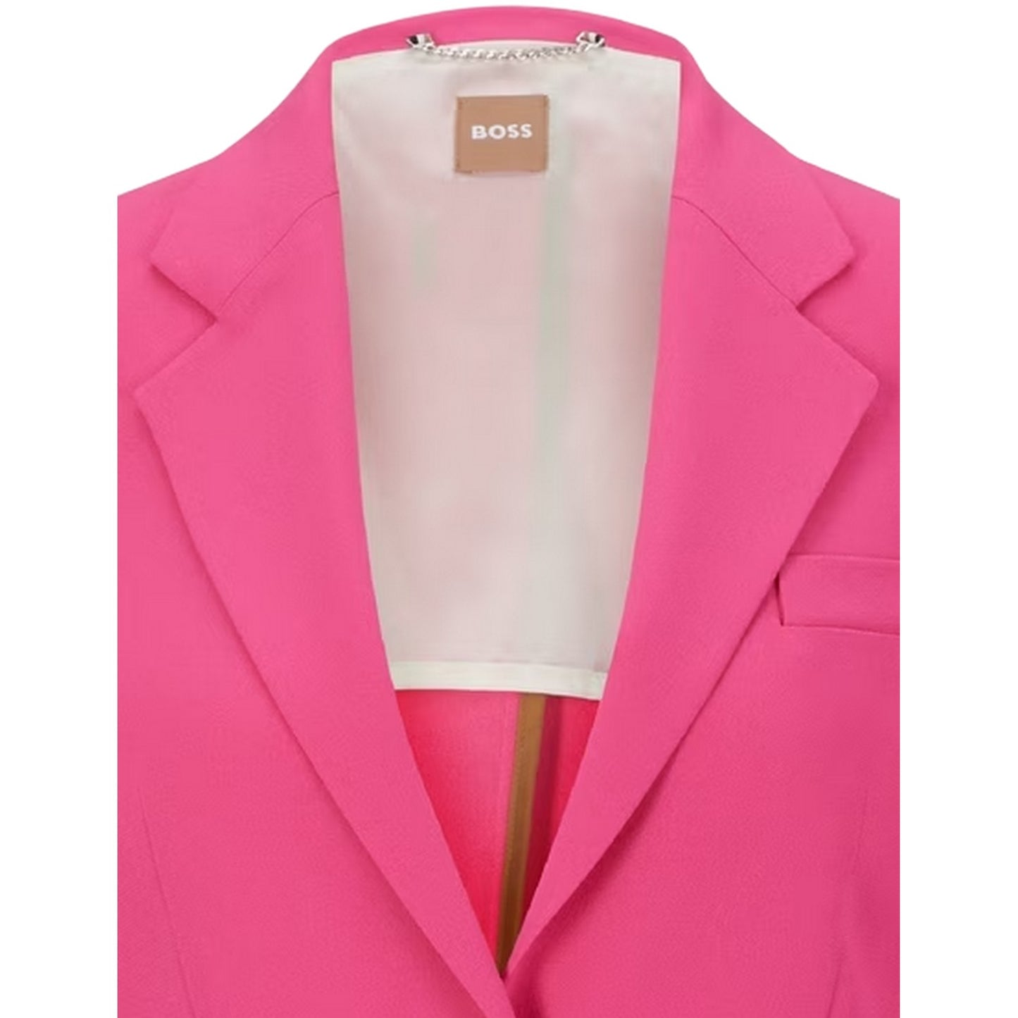 Medium Pink - Back - Boss Womens-Ladies Plain Lapel Collar Blazer