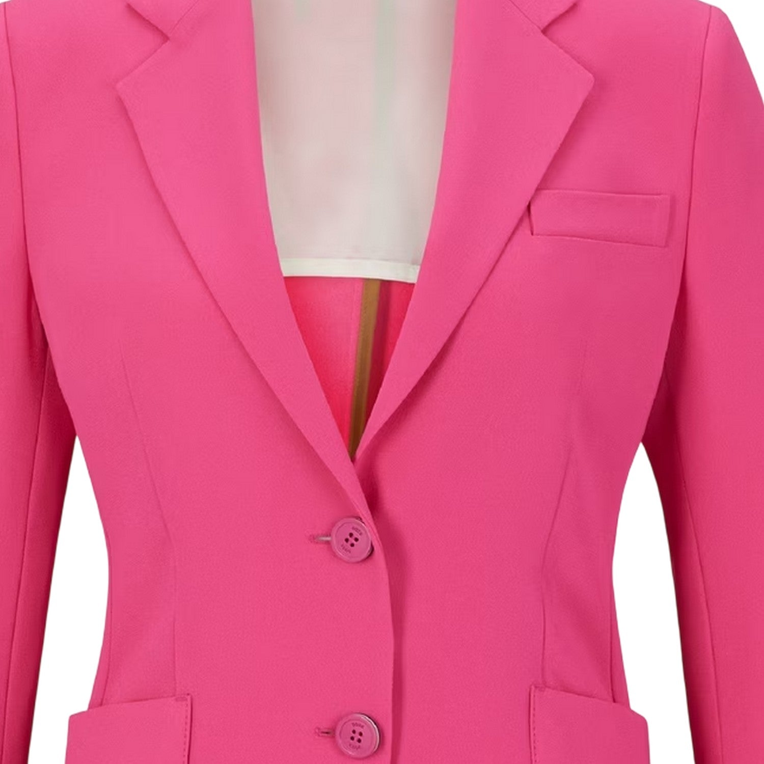 Medium Pink - Side - Boss Womens-Ladies Plain Lapel Collar Blazer