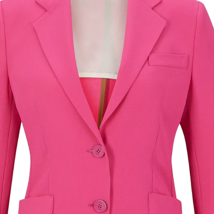 Medium Pink - Side - Boss Womens-Ladies Plain Lapel Collar Blazer