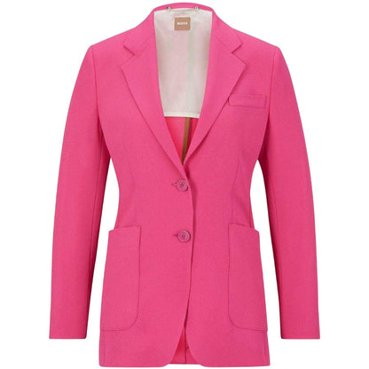 Medium Pink - Front - Boss Womens-Ladies Plain Lapel Collar Blazer