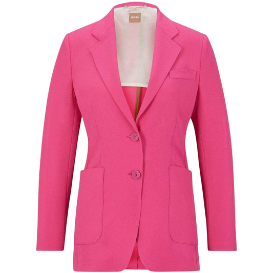 Medium Pink - Front - Boss Womens-Ladies Plain Lapel Collar Blazer