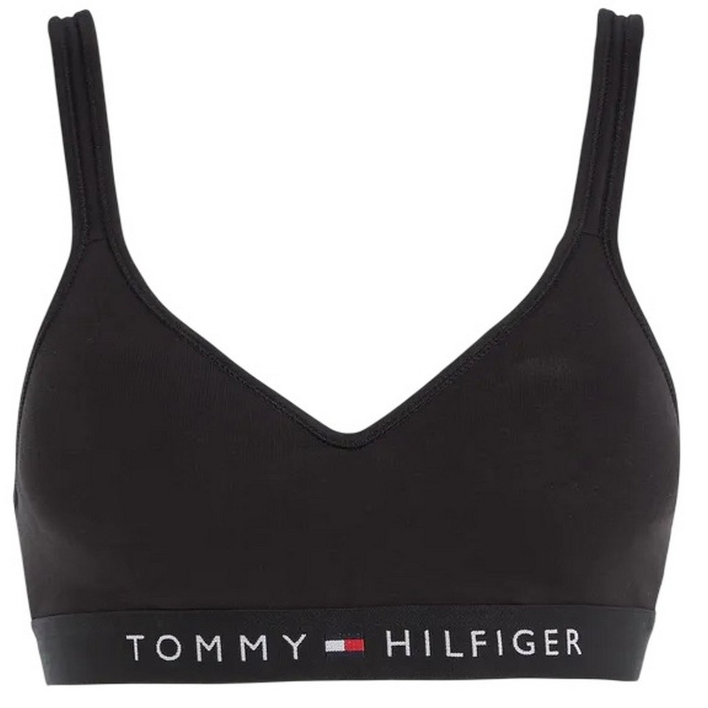 Black - Front - Tommy Hilfiger Womens-Ladies Original V Neck Bralette