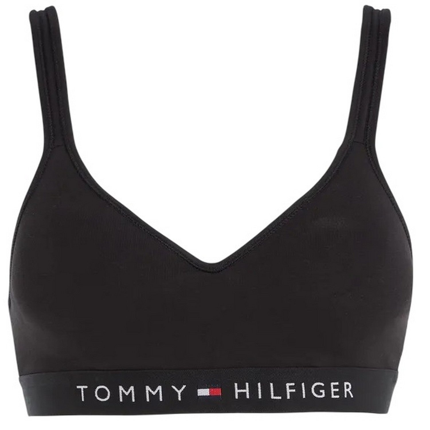 Black - Front - Tommy Hilfiger Womens-Ladies Original V Neck Bralette