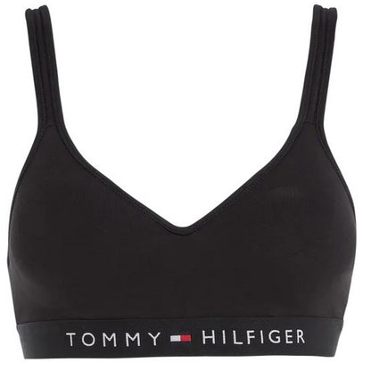 Black - Front - Tommy Hilfiger Womens-Ladies Original V Neck Bralette