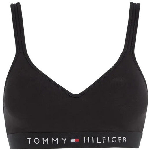 Black - Front - Tommy Hilfiger Womens-Ladies Original V Neck Bralette