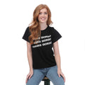 Black - Lifestyle - Armani Womens-Ladies Stacked Logo T-Shirt