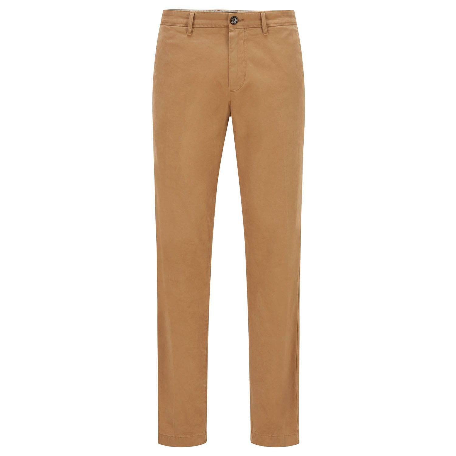 Beige - Front - Boss Mens Crigan2 Leather Label Trousers