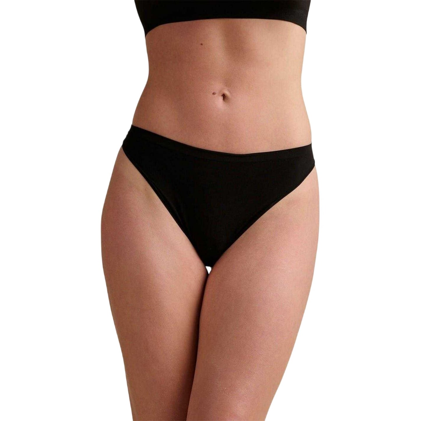 Black - Side - Wolford Womens-Ladies Plain Thong (Pack of 2)