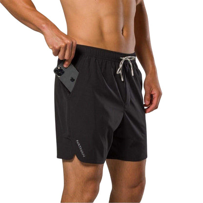 Black - Side - Nathan Mens Running Shorts