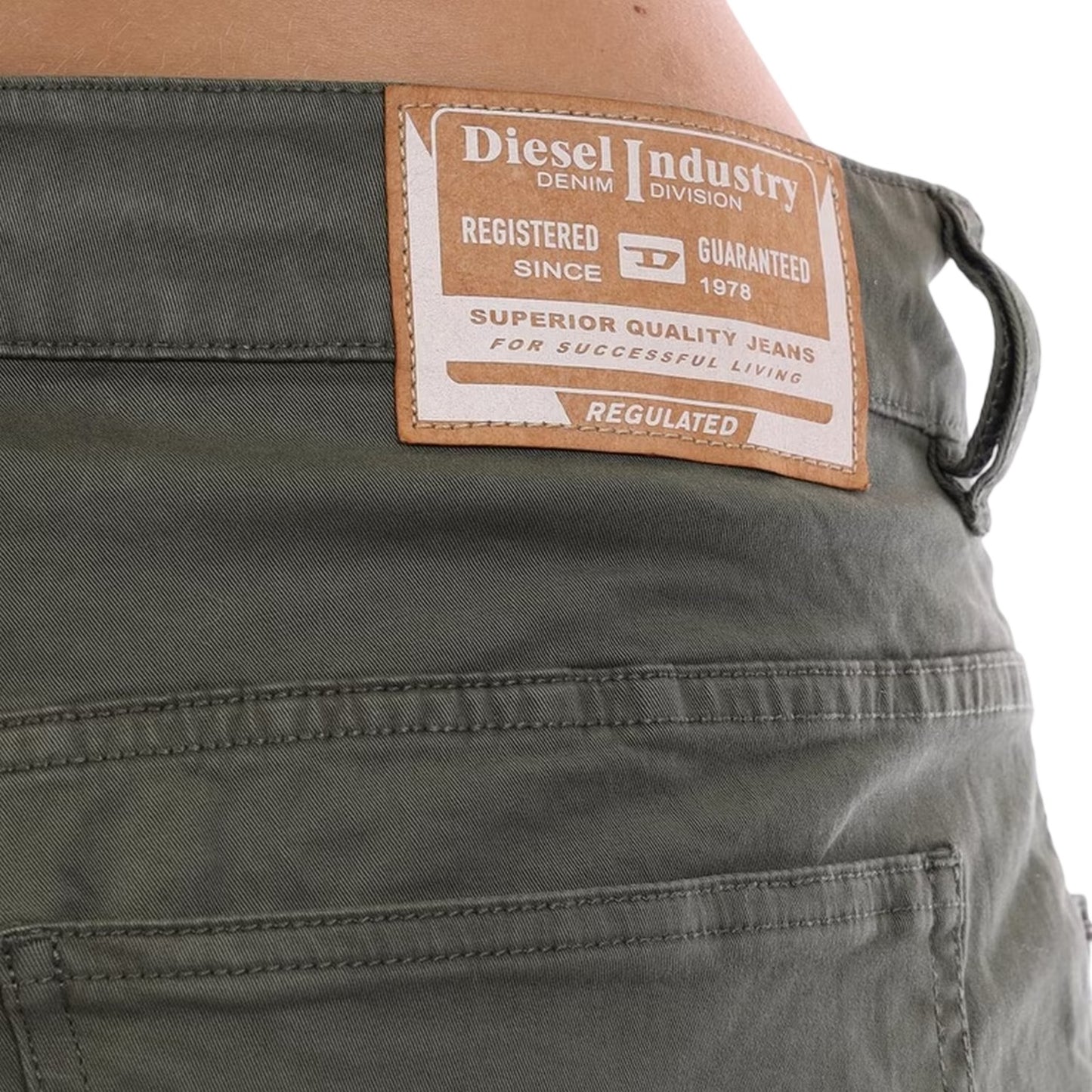 Green - Side - Diesel Mens Fleece Shorts