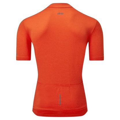 Orange - Back - dhb Mens Quarter Zip Cycling Jersey