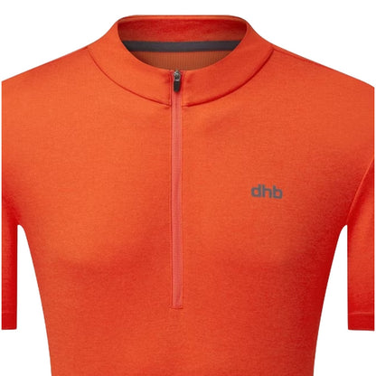 Orange - Side - dhb Mens Quarter Zip Cycling Jersey