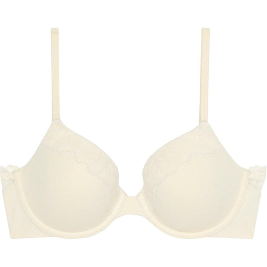 Bone - Front - Calvin Klein Womens-Ladies Iris Floral T-Shirt Bra