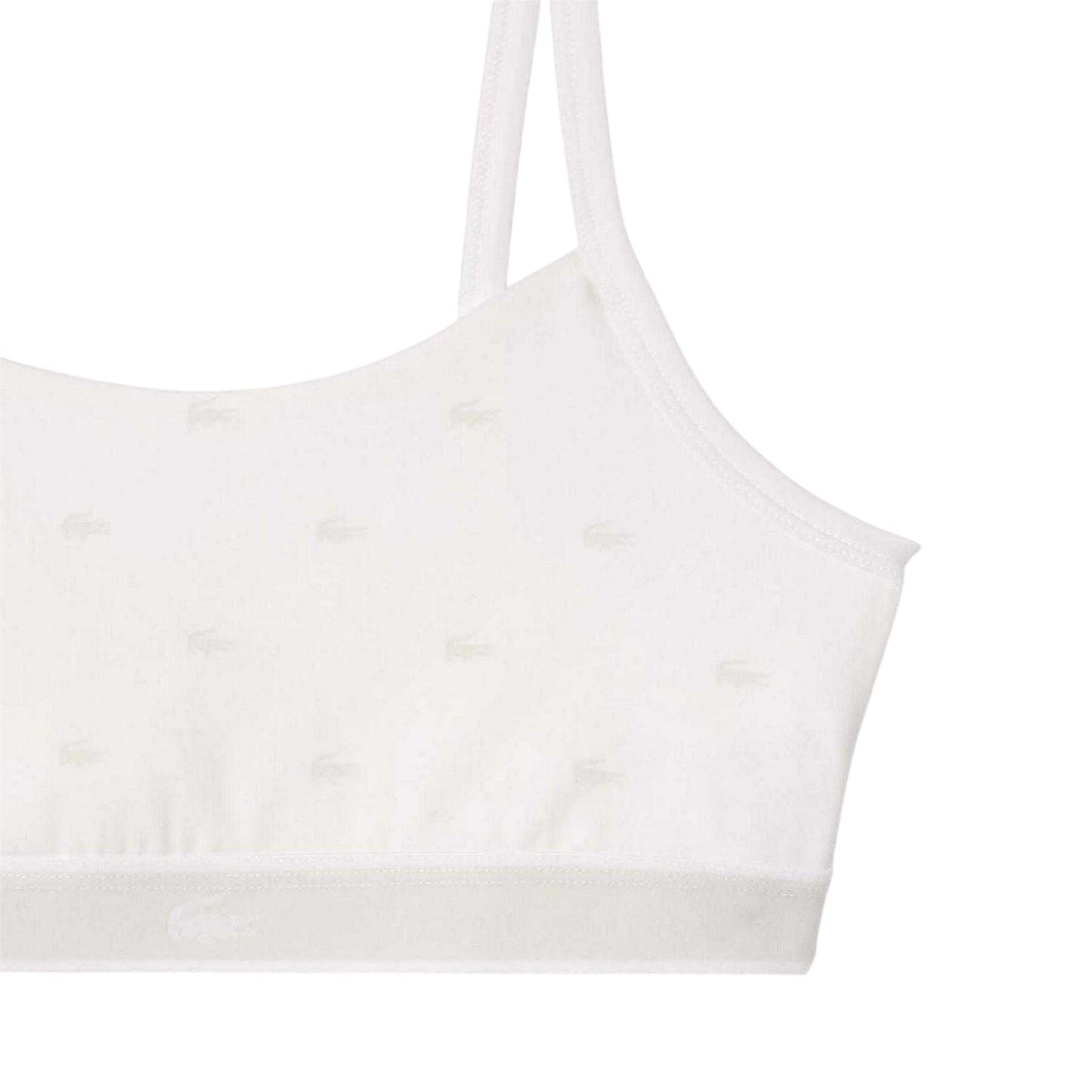 White - Back - Lacoste Womens-Ladies Logo All-Over Print Bralette