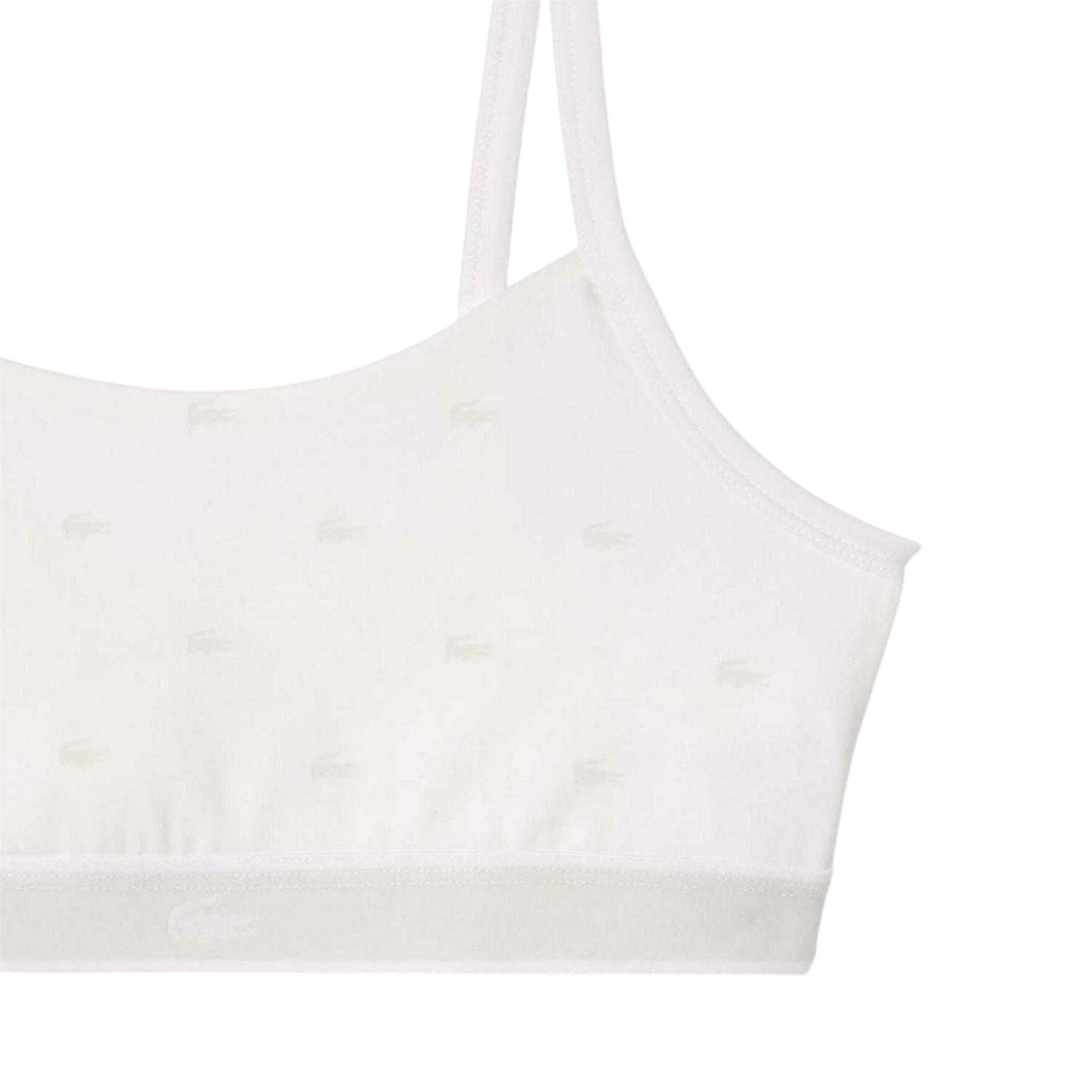 White - Back - Lacoste Womens-Ladies Logo All-Over Print Bralette
