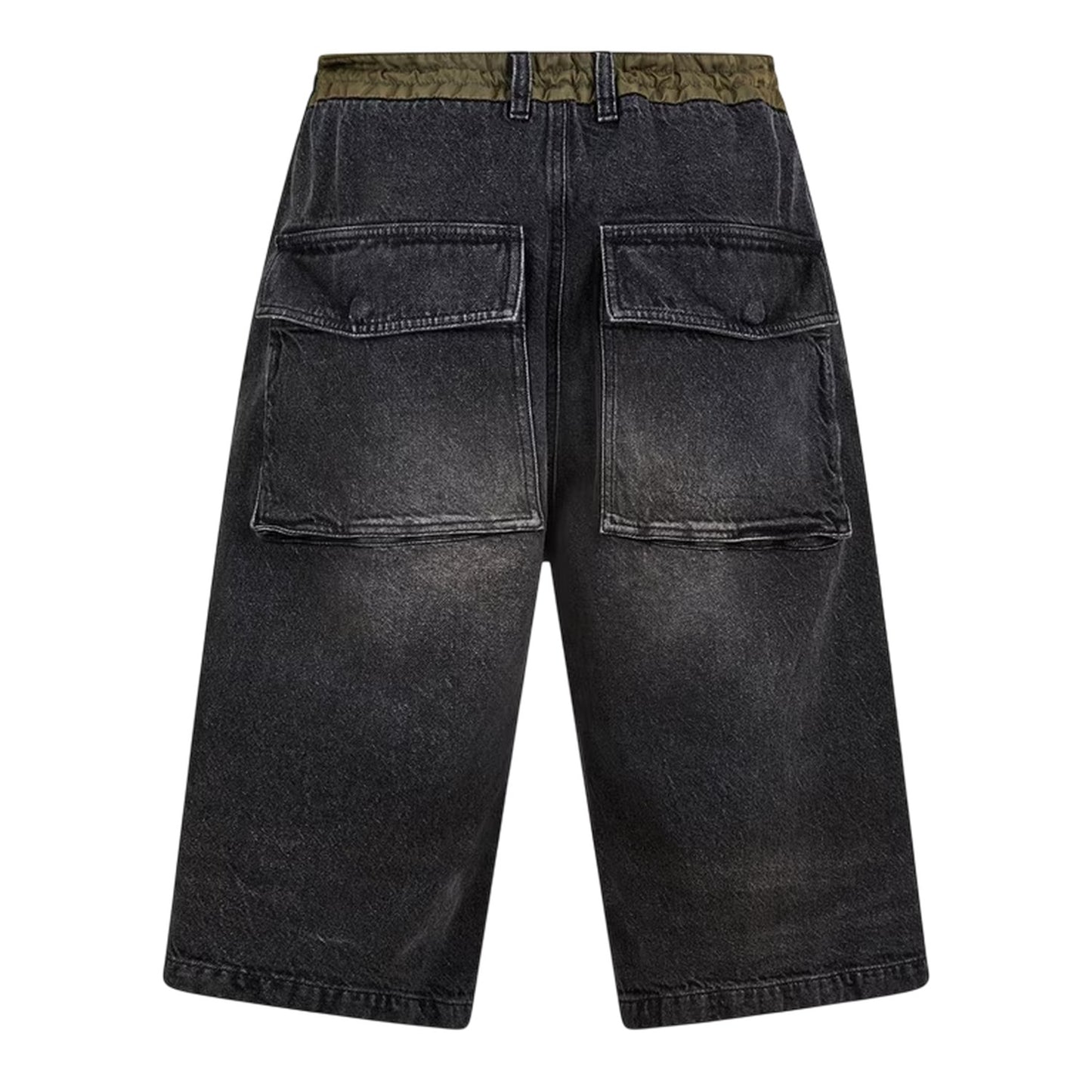 Black - Back - Diesel Mens Washed Denim Shorts