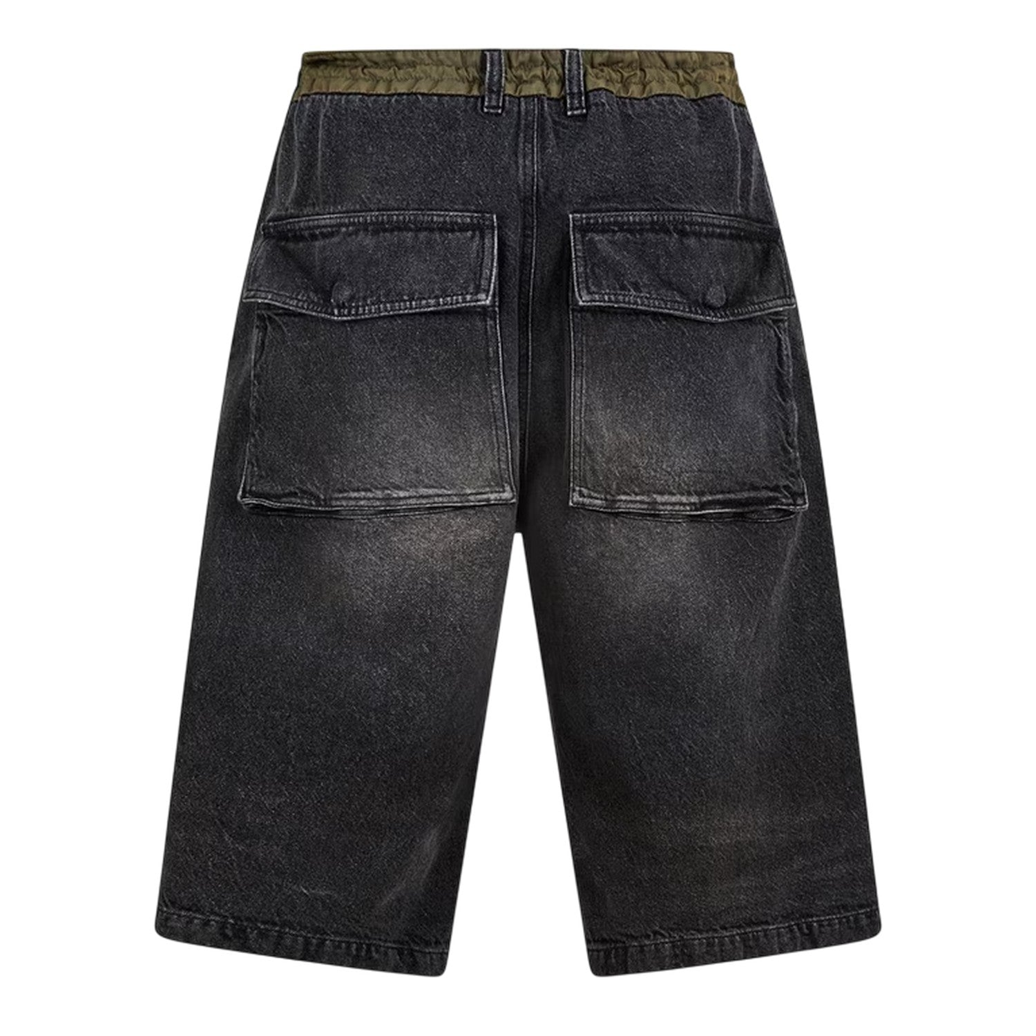 Black - Back - Diesel Mens Washed Denim Shorts